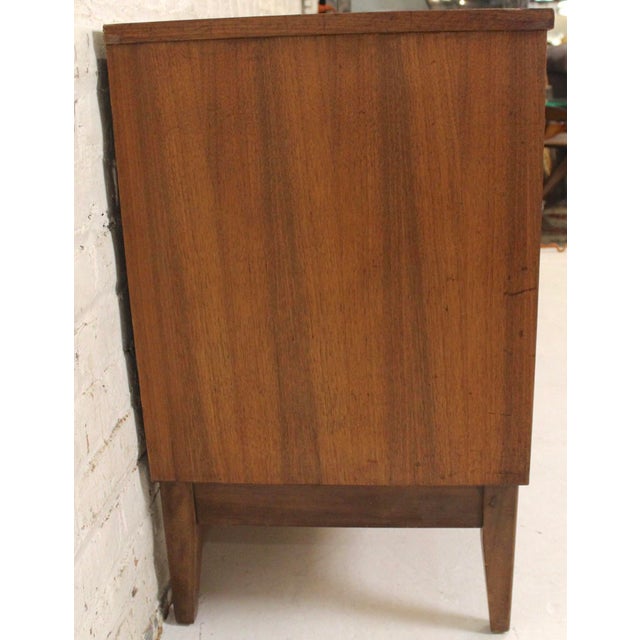 Wood Vintage Nine Drawer Walnut Dresser by Dixie Furniture Co. For Sale - Image 7 of 16