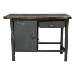 Vintage Industrial Workshop Desk, 1950s For Sale