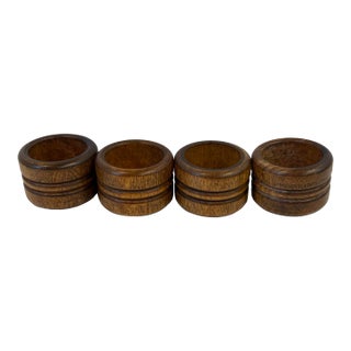 Vintage Wooden Napkin Rings - Set of 4 For Sale