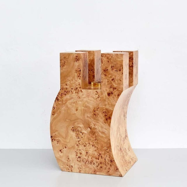 R-vase made for the collection of twenty-seven woods for Chinese artificial flowers vase by Ettore Sottsass. Edited by...