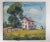 Textile Early 20th Century Distressed Farmhouse Landscape Painting For Sale - Image 7 of 7