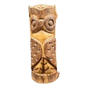 Vintage Carved Solid Wood Owl Sculpture
