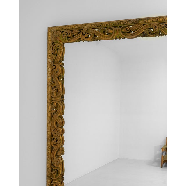 1900 - 1909 1900s Italian Monumental Carved Giltwood Mirror For Sale - Image 5 of 18