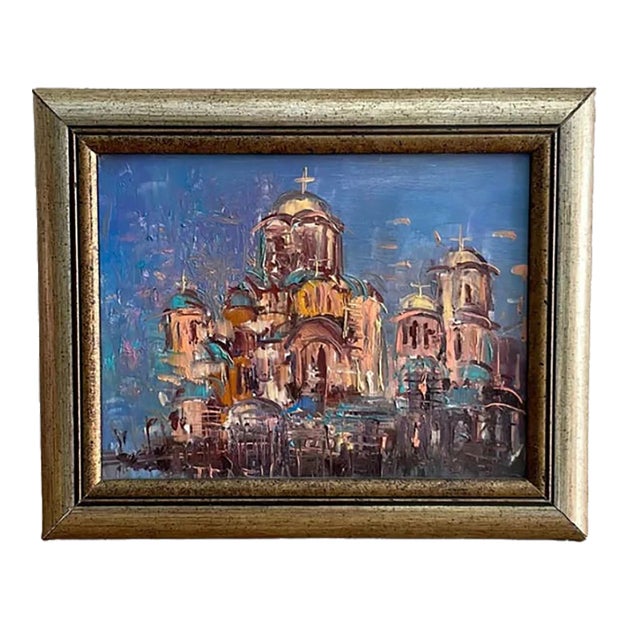 Impressionist Russian Orthodox Church Painting For Sale