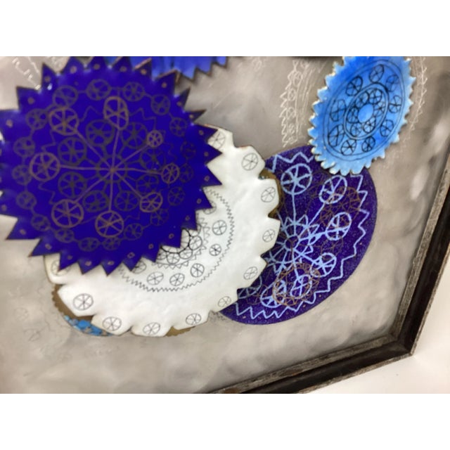 1970s Linda Gissen Enamel on Copper Metal Wall Sculpture For Sale - Image 4 of 8