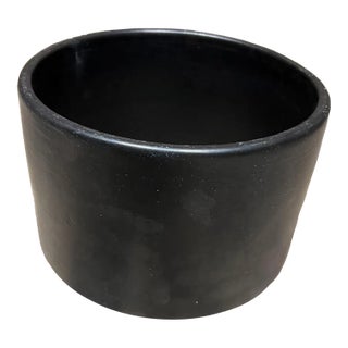 1960s Vintage Gainey Architectural Pottery Matte Black Planter Mid-Century Mod For Sale