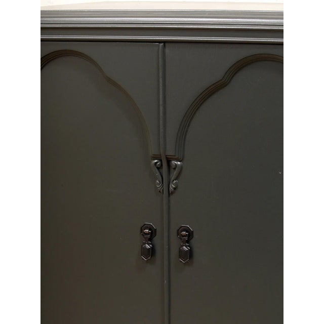 Wood Dark Green Antique Bar Hutch For Sale - Image 7 of 12