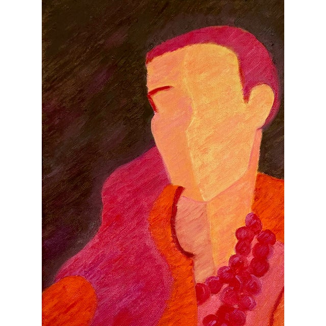 Abstract “Poppy” Oil Painting on Canvas by Nancy Vignola For Sale - Image 3 of 8