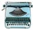 Metallic Green Brillant Junior Typewriter with Zippered Case by Groma for Neckermann, Germany, 1950s For Sale