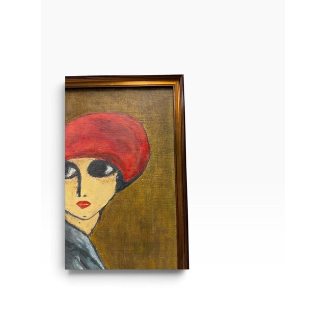 “The Corn Poppy” After Kees Van Dongen Framed Portrait Oil Painting For Sale In West Palm - Image 6 of 9