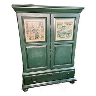 Vintage Stanley Furniture Norman Rockwell Collection Armoire | Saturday Evening Post Cabinet For Sale