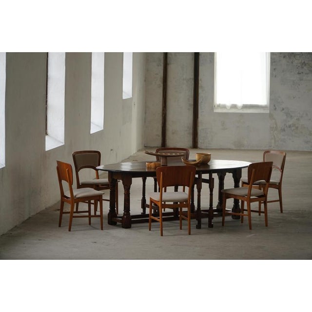 Mid-Century Danish Dining Chairs in Oak, Teak and Mohair, 1960s, Set of 6 For Sale - Image 13 of 18