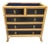 Vintage Smooth Black Insert Bamboo 5 Drawer Regency Chest of Drawers For Sale