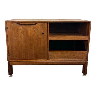 Small Jens Rison Walnut Credenza Storage Cabinet For Sale