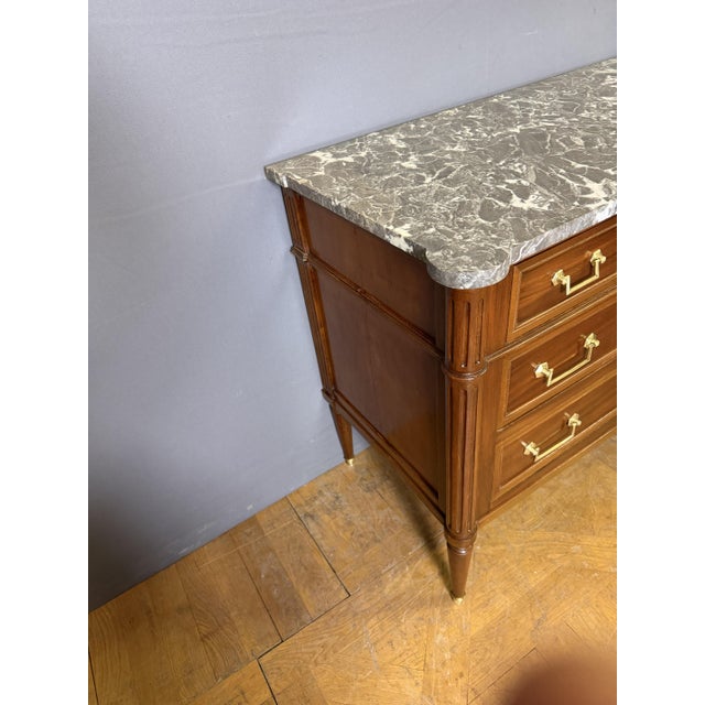 Louis XVI Style Chest of Drawers in Walnut, 1800s For Sale - Image 3 of 9