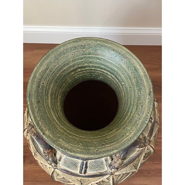 Chinoiserie Mid-20th Century Chinoiserie Ironstone Floor Vase For Sale - Image 3 of 9