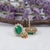 1.8Ct Zambian Emerald Earrings With Diamond Accents in Solid 14k Gold, 7x5mm, Pair For Sale In Columbus - Image 6 of 7