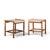 Dux Style Mid Century Travertine and Oak Side End Tables - Pair Each side table measures: 22.25 wide x 28 deep x 23.5...