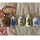 Late 19th Century Vintage Chinese Snuff Bottles - Inside Painted Glass & Porcelain - Set of 5 For Sale - Image 5 of 11
