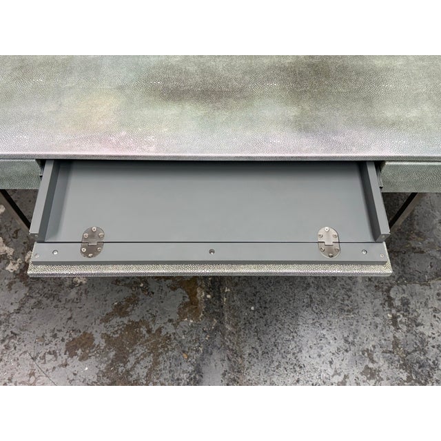 Hettler Tullmann for Cb2 Avalon Faux Shagreen Desk For Sale - Image 9 of 12