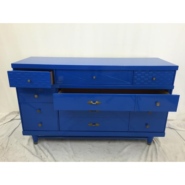 MidCentury Lacquered Blue Dresser Chairish