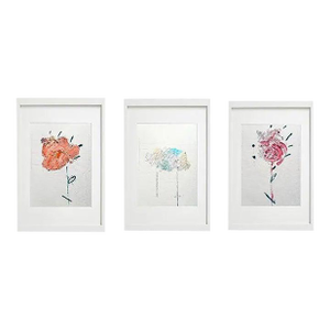 Set of 3 - Unframed Organic Modern Original Botanic Floral Oil Paintings by Diane Grant / Contemporary Herbarium