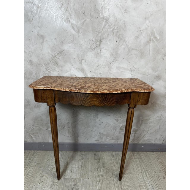Vintage Art Deco Console Table in Walnut, 1930 For Sale - Image 14 of 14