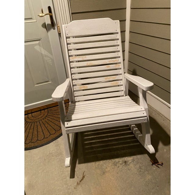 White 1980s White Wood Rocking Chairs - Set of 2 For Sale - Image 8 of 9