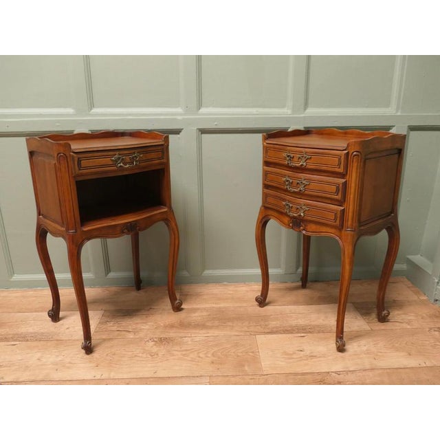 French Cherrywood Bedside Chevets, 1920, Set of 2 For Sale - Image 3 of 7