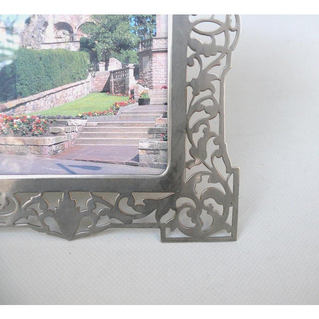 Antique Biedermeier Nickel-Plated Picture Frames, Set of 2 For Sale - Image 10 of 18