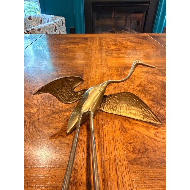 Vintage Brass Crane For Sale - Image 9 of 9