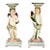 Pair of English Pearlware Cupid and Torchbearer Figural Candlesticks, Attributed to Neale & Co. Or Wilson For Sale