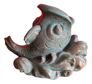 Glazed Terracotta and Porcelain Fish by Friedrich Diesener, 1970s