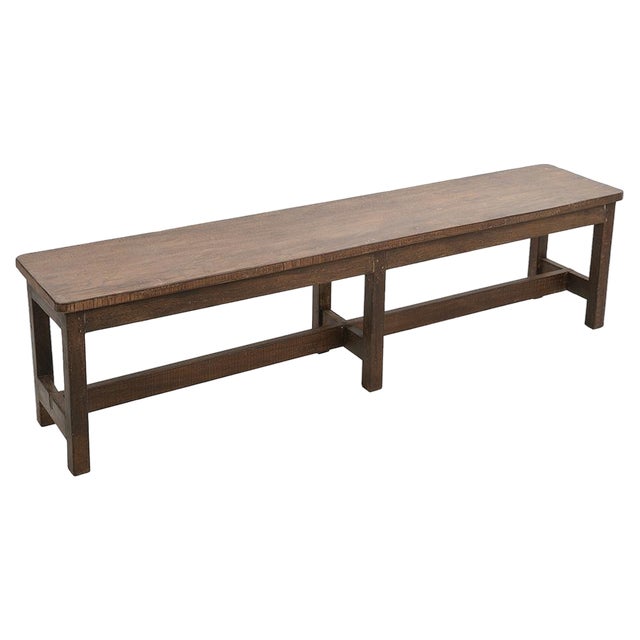 Vintage Large Wooden Bench For Sale