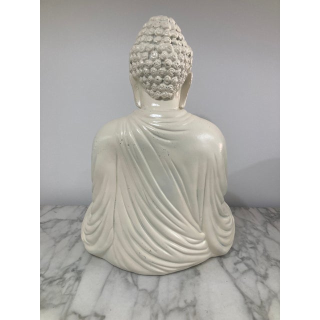 Ivory Ivory Patina Buddha Statue For Sale - Image 8 of 12