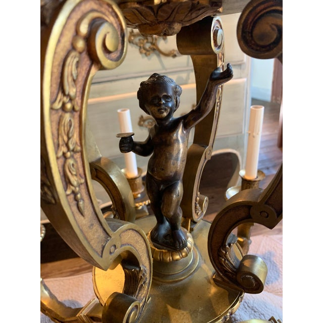 French Régence / Baroque Style Bronze Chandelier For Sale - Image 6 of 17