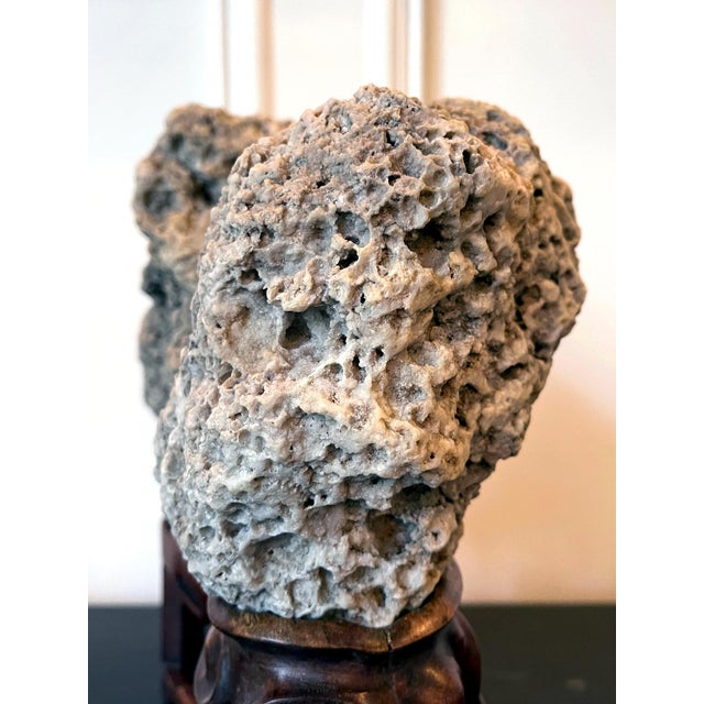 Rare Chinese Kun Scholar Stone on Display Stand For Sale - Image 18 of 18