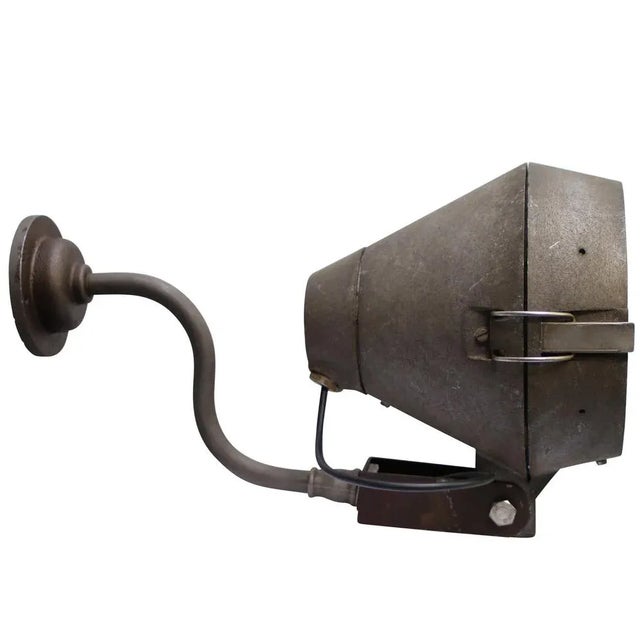 Vintage Industrial Dutch Grey Cast Clear Glass Wall Lamp by Philips For Sale - Image 6 of 11