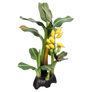 Mid-Century Italian Modern Wooden Sculpture of a Banana Plant, 1950s