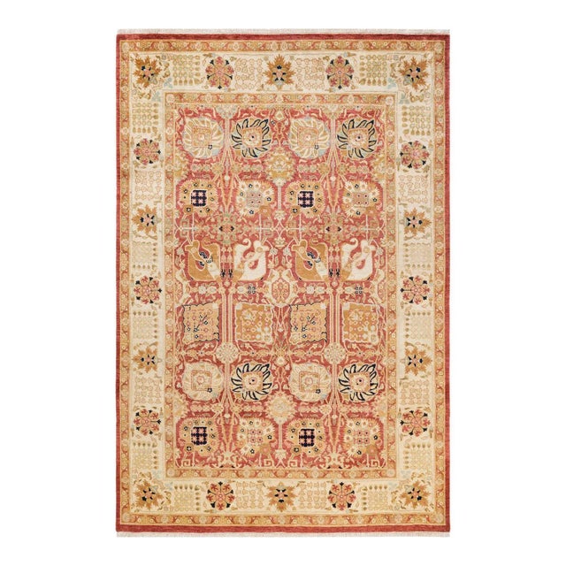 Vintage Traditional Hand Knotted Wool Area Rug, Orange - 5'10" X 8'10" For Sale - Image 9 of 9