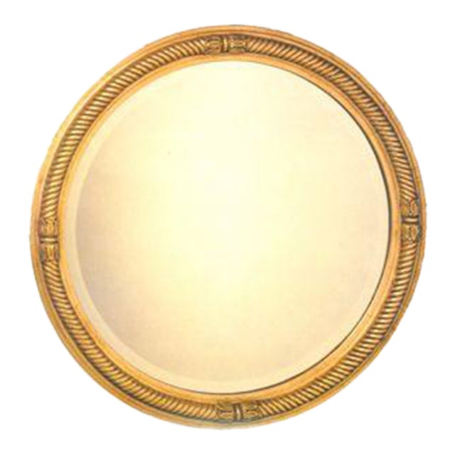 Friedman Brothers Boulogne Round Mirror in Classic Gold - 35" For Sale