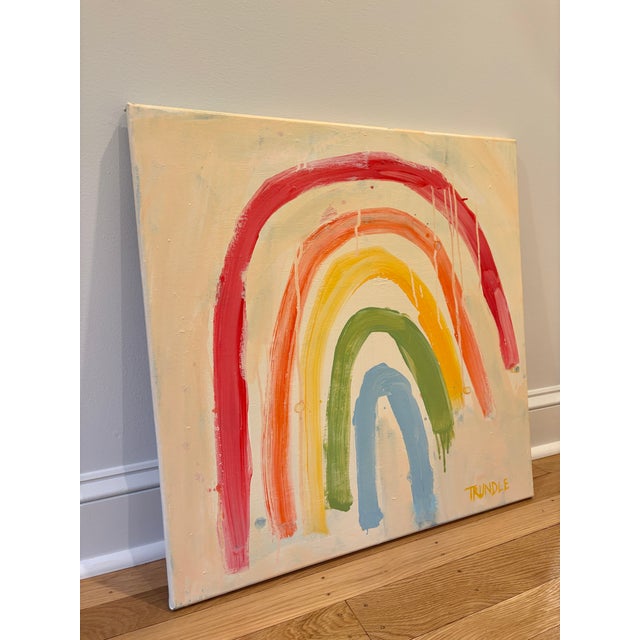 Sarah Trundle Sarah Trudle, Contemporary Abstract Rainbow Painting, "She's Like a Rainbow" For Sale - Image 4 of 5