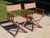 Campaign Pair of Vintage Faux Bamboo X Frame Folding Safari Chairs For Sale - Image 3 of 11