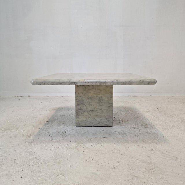 Italian Carrara Marble Coffee Table, 1980s For Sale - Image 6 of 17