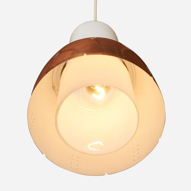 1950s 1950s Copper & Glass Pendant Lamp by Paavo Tynell For Sale - Image 5 of 7