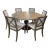 Bassett Furniture Gray Oak Round Pedestal Dining Set With Six Upholstered Chairs For Sale