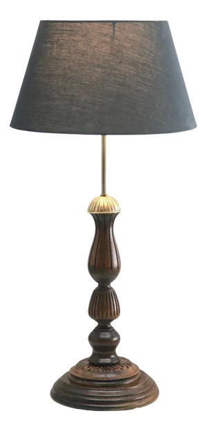 20th Century Turned Wooden Lamp
