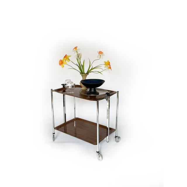 Brown Vintage Dinette Serving Cart, 1970s For Sale - Image 8 of 8