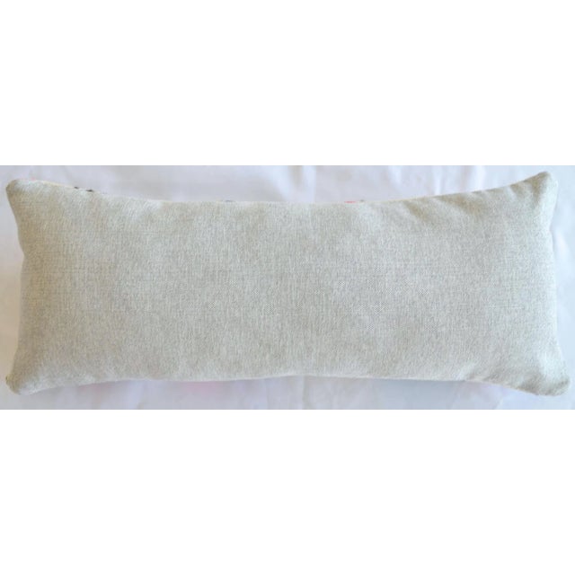 1970s Turkish Kilim Lumbar Pillow Cover Handmade Wedding Pillow 12" X 30" For Sale - Image 6 of 7