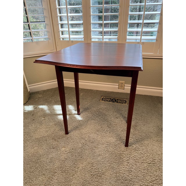 Antique Mahogany Drop Leaf Side Table With Single Drawer– Georgian Style For Sale - Image 4 of 9